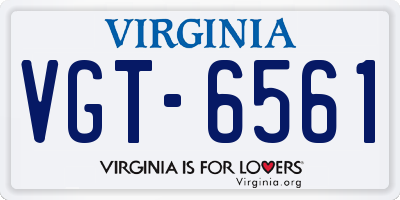 VA license plate VGT6561