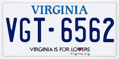 VA license plate VGT6562