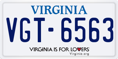VA license plate VGT6563