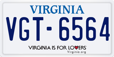 VA license plate VGT6564