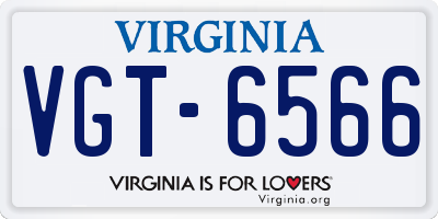 VA license plate VGT6566
