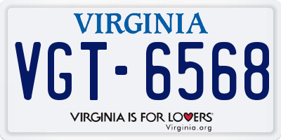 VA license plate VGT6568