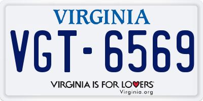 VA license plate VGT6569
