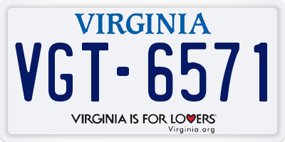 VA license plate VGT6571