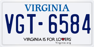 VA license plate VGT6584
