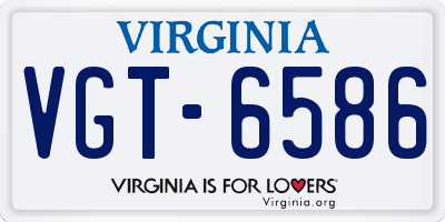 VA license plate VGT6586