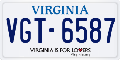 VA license plate VGT6587