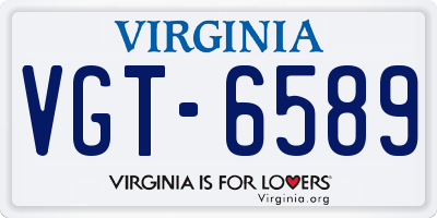 VA license plate VGT6589
