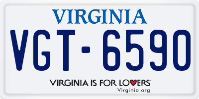VA license plate VGT6590