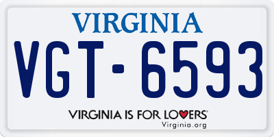 VA license plate VGT6593