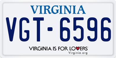 VA license plate VGT6596