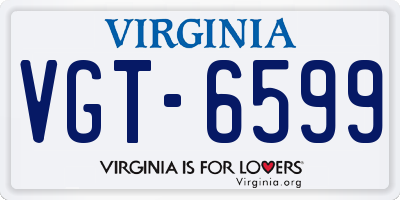 VA license plate VGT6599