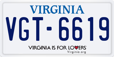 VA license plate VGT6619