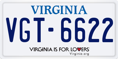 VA license plate VGT6622
