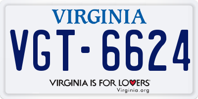 VA license plate VGT6624