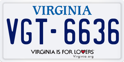 VA license plate VGT6636