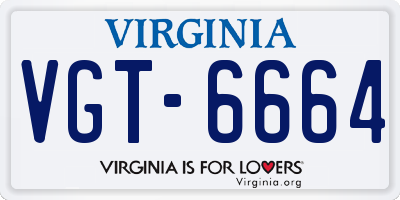 VA license plate VGT6664