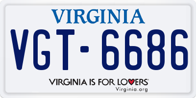 VA license plate VGT6686