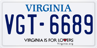 VA license plate VGT6689