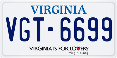 VA license plate VGT6699