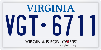 VA license plate VGT6711