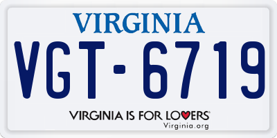VA license plate VGT6719