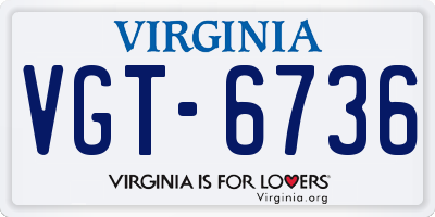 VA license plate VGT6736