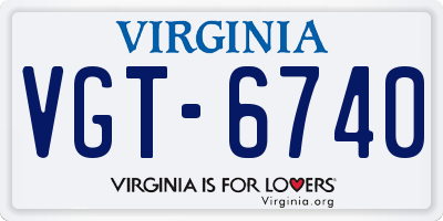 VA license plate VGT6740