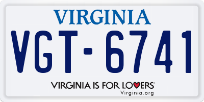 VA license plate VGT6741