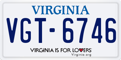 VA license plate VGT6746