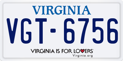 VA license plate VGT6756