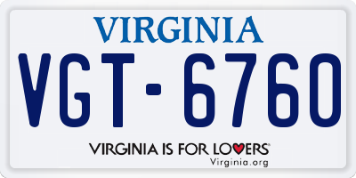 VA license plate VGT6760