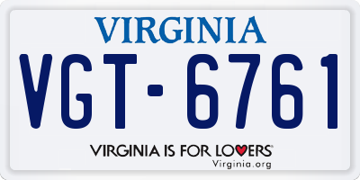 VA license plate VGT6761