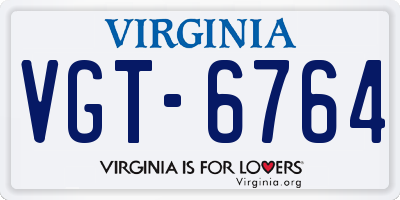 VA license plate VGT6764