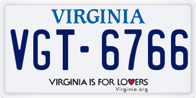 VA license plate VGT6766
