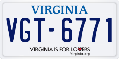 VA license plate VGT6771