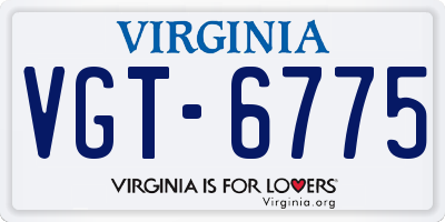 VA license plate VGT6775