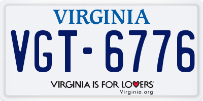 VA license plate VGT6776