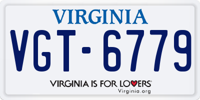 VA license plate VGT6779