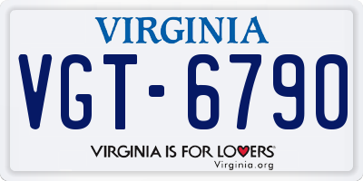 VA license plate VGT6790