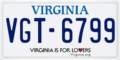 VA license plate VGT6799