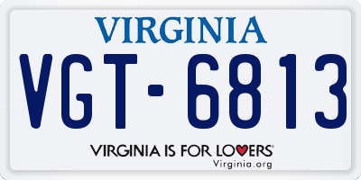 VA license plate VGT6813
