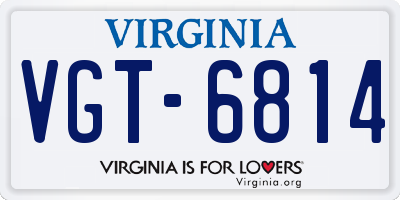 VA license plate VGT6814