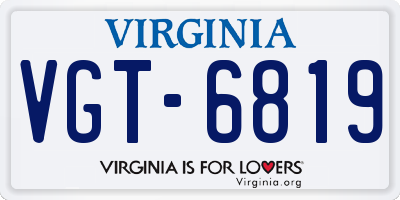 VA license plate VGT6819