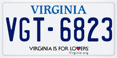 VA license plate VGT6823