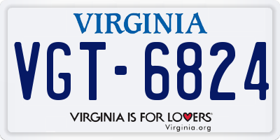 VA license plate VGT6824