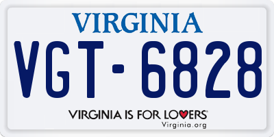 VA license plate VGT6828