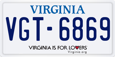 VA license plate VGT6869