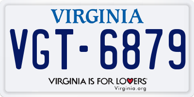 VA license plate VGT6879