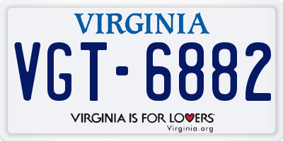 VA license plate VGT6882